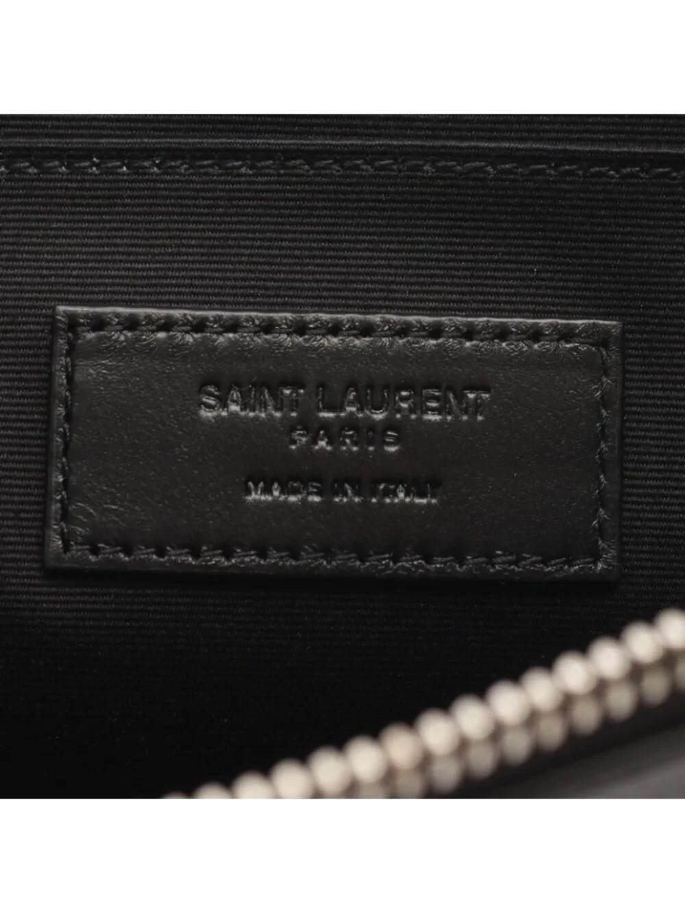 Saint Laurent Paris Clutch Zip Tablet Holder Black Leather